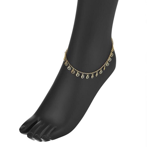yellow gold anklet