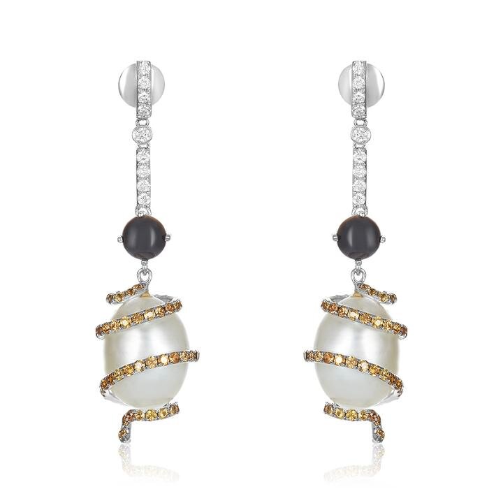 pearl and diamond earrings